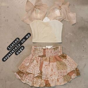 Alter'd State Mini Ruffled Floral Patchwork Skirt